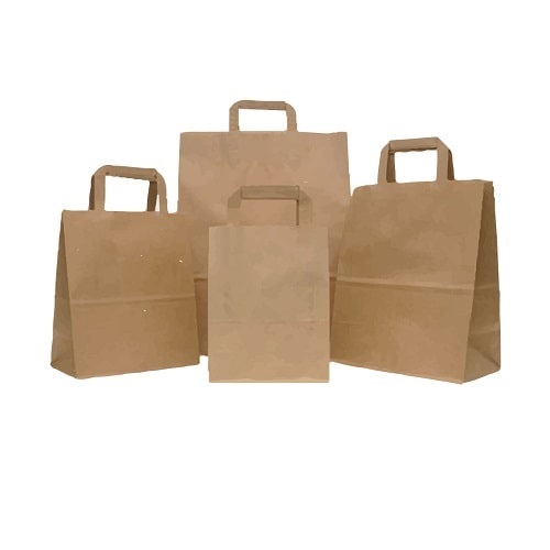 What is the difference between a twist-handle and a flat-handle paper bag? 